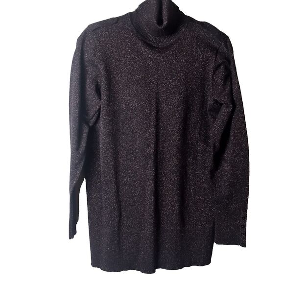 DG2 By Diane Gilman Woman’s Brown Metallic Blend Turtleneck Sweater XL - Picture 1 of 9